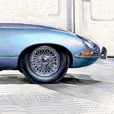 Rysunek – druk "JAGUAR E-TYPE"
