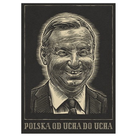 kartka poczt. "POLSKA OD UCHA DO UCHA" - druk pigm.
