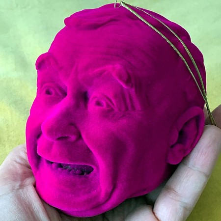 Kaczyński - rzeźba, bombka "zamszowa"